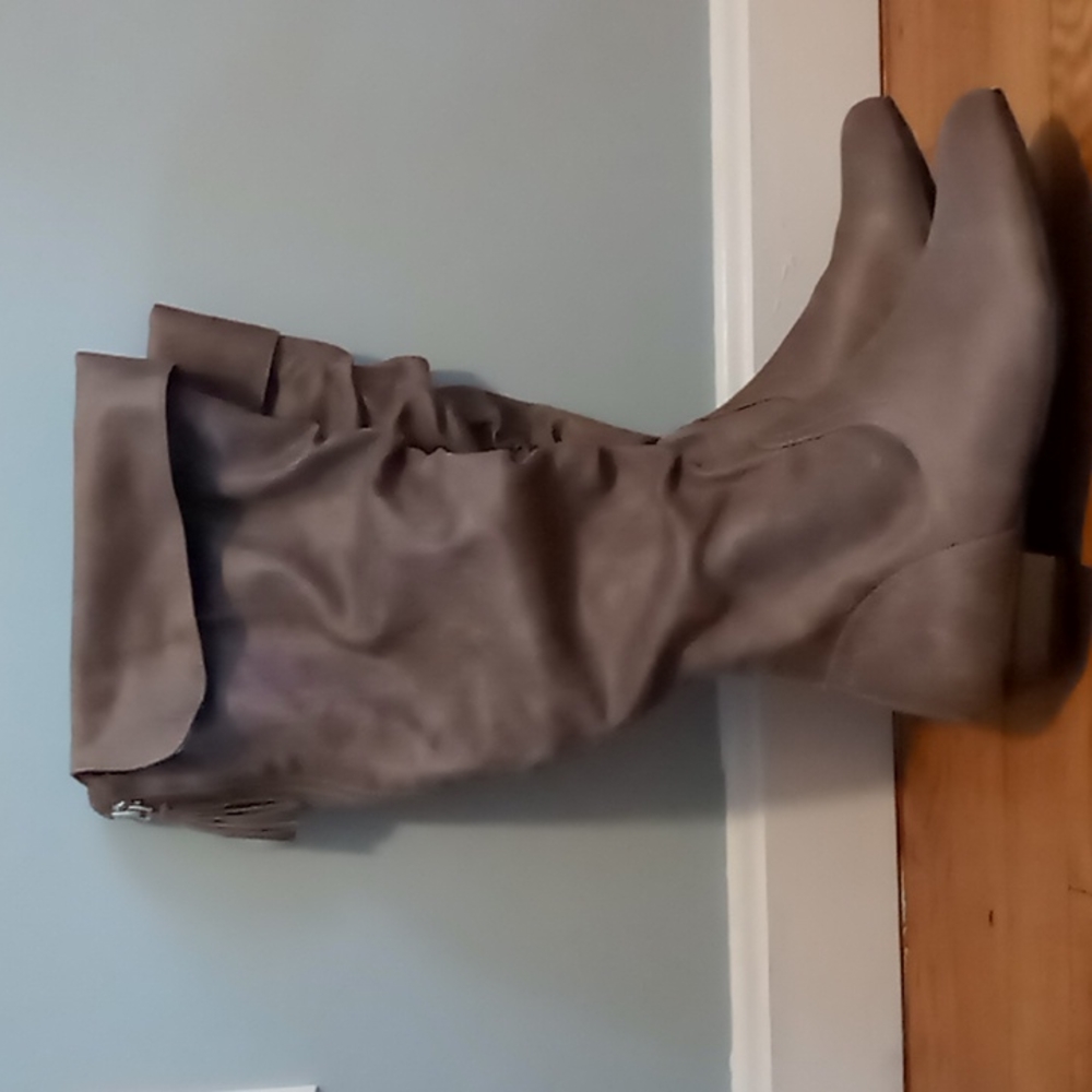 Fergalicious by Fergie Light Brown Faux Fur Knee High Boots